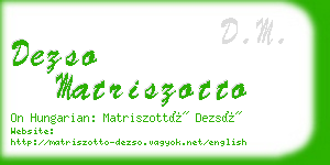 dezso matriszotto business card